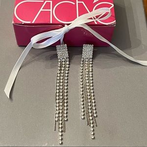 Cache Rhinestone Waterfall Drop Earrings - Bridal Wedding Holiday Formal